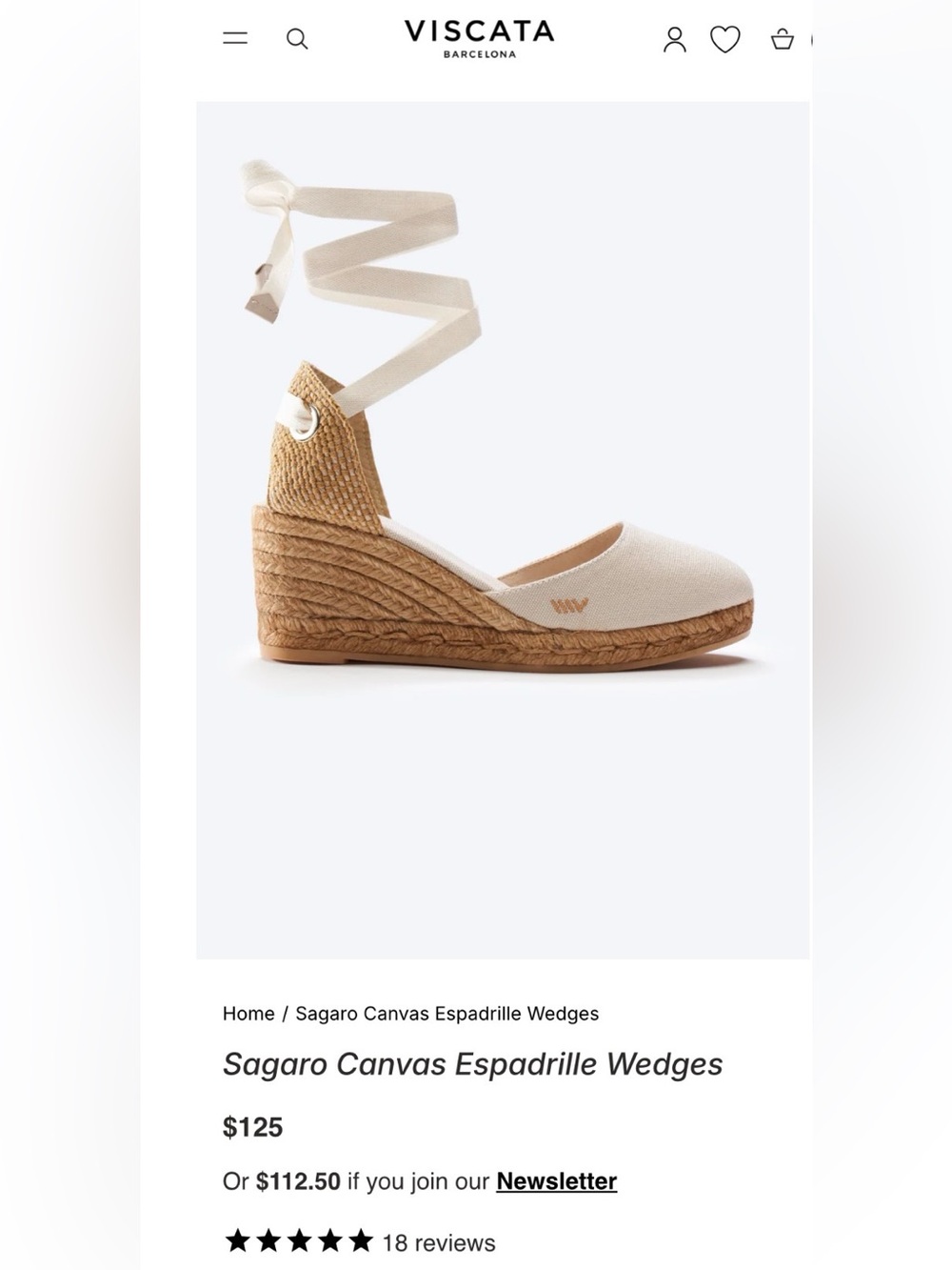 Viscata Barcelona Escala Limited Edition Canvas Espadrille Wedges 41 sz 10